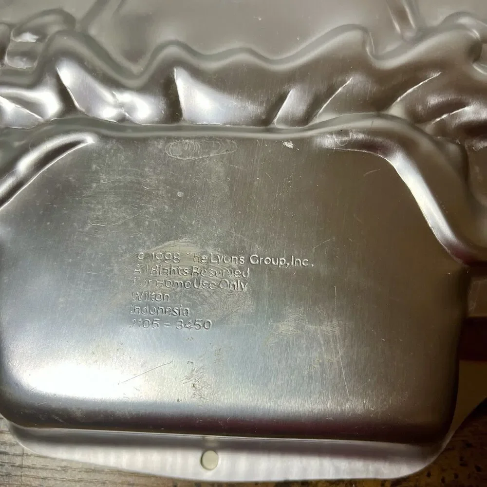 Vintage 1998 Wilton Barney Purple Dinosaur Aluminum Cake Pan 90s Birthday